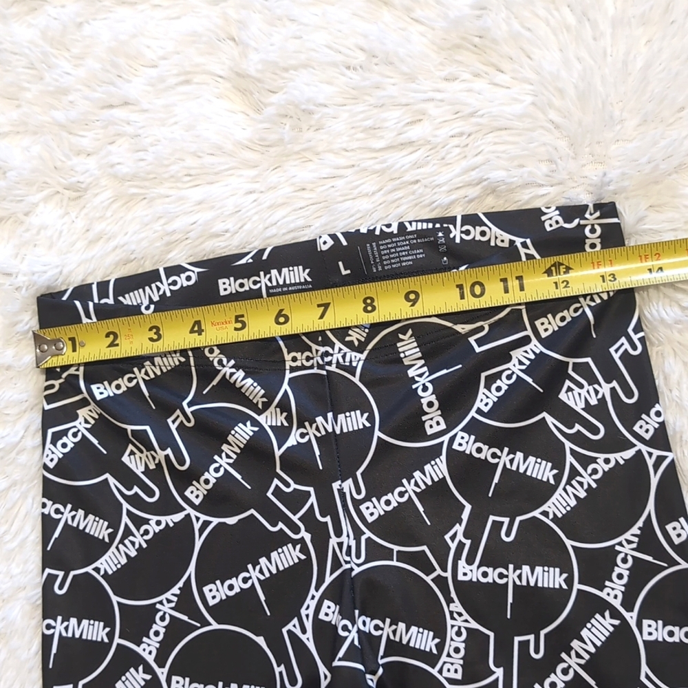 Blackmilk Sticker Print HWMF Black & White Logo High Waist Leggings Size Large - Picture 11 of 14
